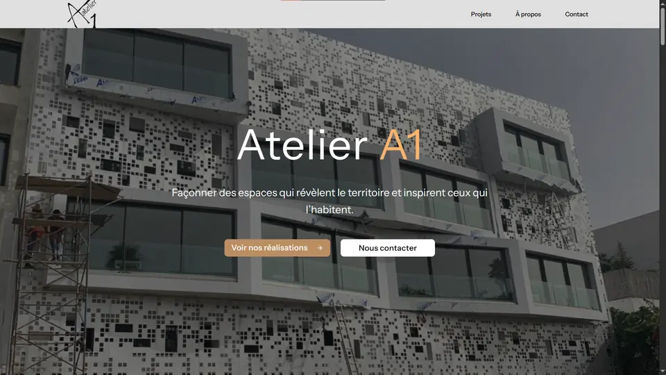 Capture d'écran de Atelier A1, site institutionnel pour Atelier A1