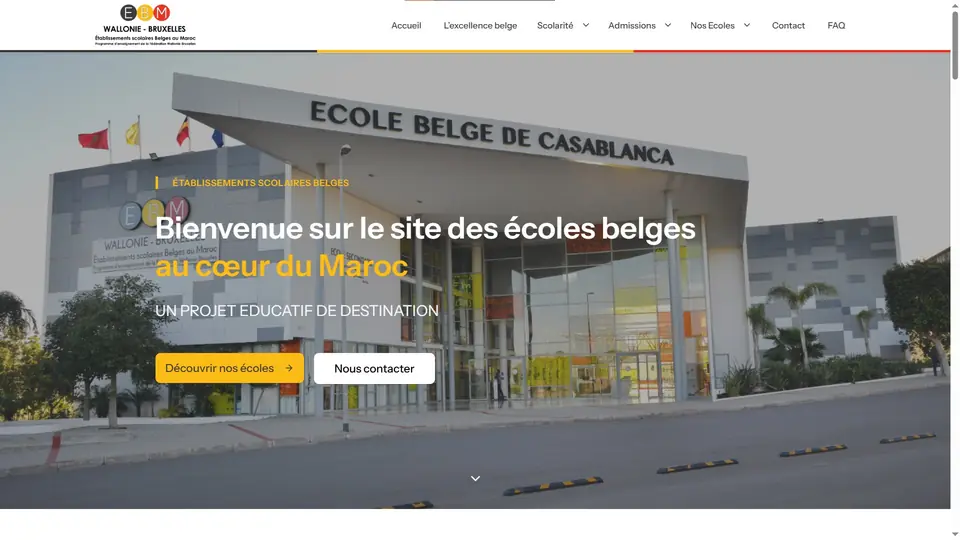 Capture d'écran de Écoles Belges au Maroc, plateforme d'admission pour Écoles Belges au Maroc