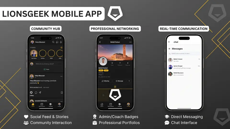 Capture d'écran de LionsGeek Mobile, application communautaire pour LionsGeek