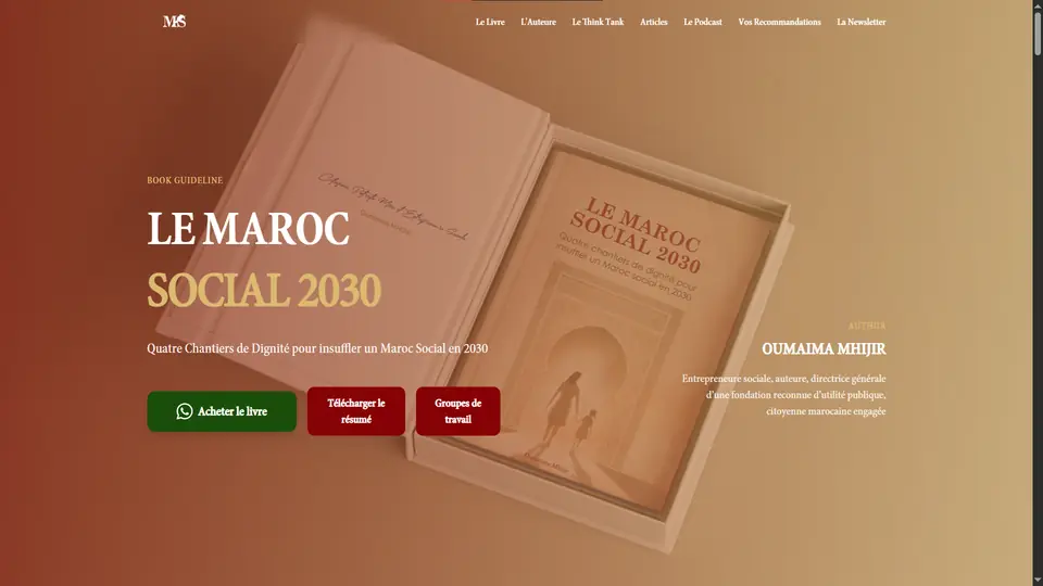 Capture d'écran de Le Maroc Social 2030, plateforme de think tank pour The Social Observatory