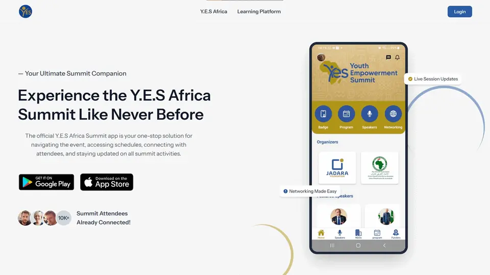 Capture d'écran de Yes Mobile Dashboard, dashboard d'administration pour Jadara Foundation (YES Africa)